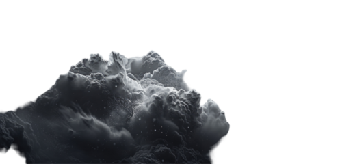 Wide Design of Dark Cloud Smoke Isolated on Png Background.