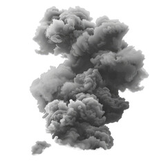 Wide Design of Dark Cloud Smoke Isolated on Png Background.