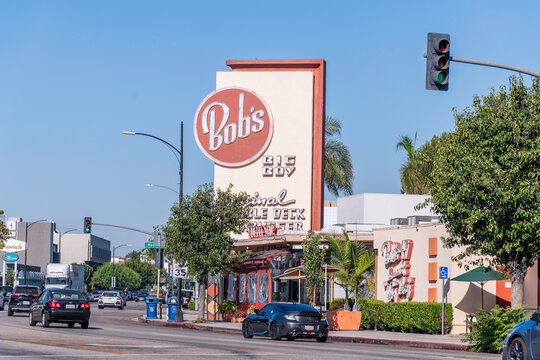 Burbank, CA, USA &ndash; September 3, 2024: Exterior of Bob&rsquo;s Big Boy hamburger restaurant in Burbank, CA.