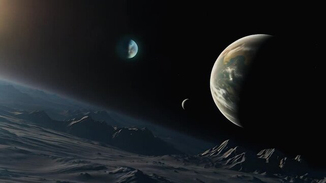Discover a breathtaking fantasy world with a parallel universe and many planets orbiting in space, where science fiction meets cosmic wonder, and intergalactic exploration takes you beyond the stars.