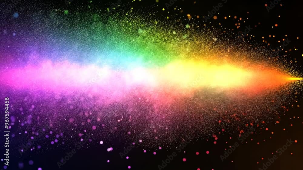 Poster colorful light spectrum display on a dark background generative ai