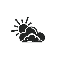 Weather Vector Icon. Sun with cloud icon