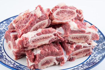 A plate of fresh beef ribs