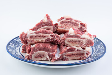 A plate of fresh beef ribs
