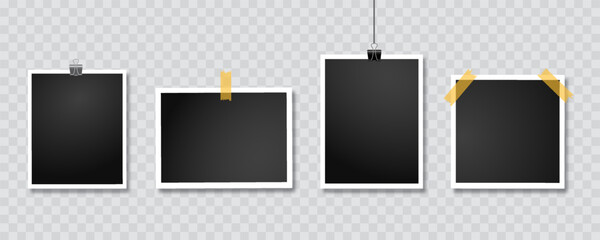 set of empty square photo frame collection isolated,frame photo gallery mockup design decoration