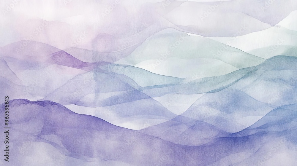 Poster soft, ethereal waves of color blend in delicate layers, creating a tranquil, dreamlike atmosphere pe