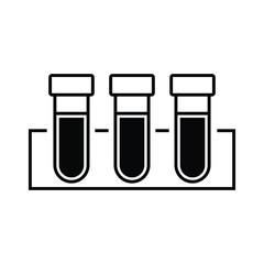 blood test icon vector, medical test tubes sign
