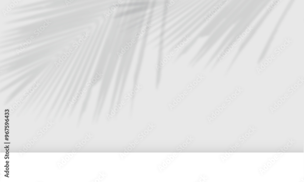 Poster modern podium stage with palm leaves shadow overlay with empty space for you design