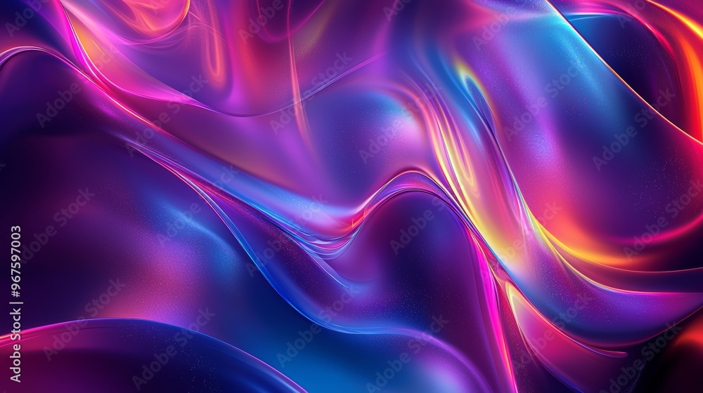 Aufkleber this abstract holographic metallic foil ribbon decoration with sparkling crystal ice reflections and