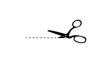 scissors with cutting guides, black isolated silhouette