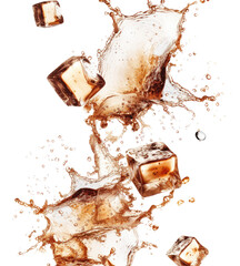 Fototapeta premium Soft brown liquid splash png background,