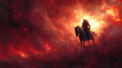 Fototapeta premium War. Horseman of the Apocalypse. Horror.