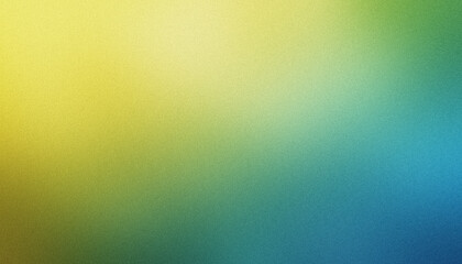 Obraz premium Abstract yellow, green and blue gradient background with blurred grainy texture