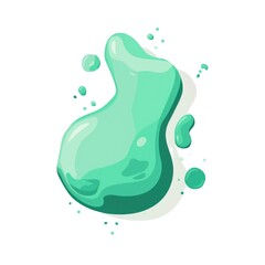 Flat turquoise abstract fluid and color blobs png vector.