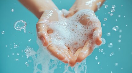 Fototapeta premium Washing Hands with Soap and Water