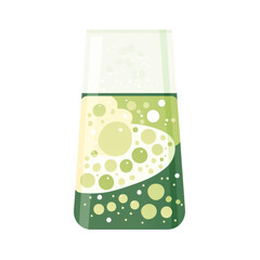 Green Chemical Bubbles in Beaker Flat Vector Png