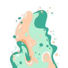 Flat abstract fluid and color blobs png vector.