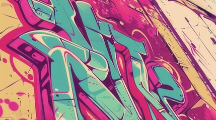 Fototapeta premium 21 Graffiti rebellion flat design side view urban movement theme animation colored pastel