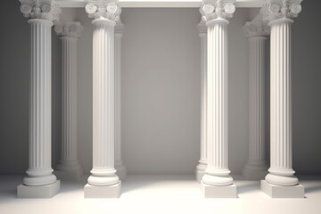 Naklejka premium White Classic Columns Architectural Design