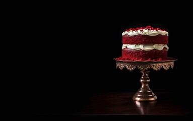 Red Velvet Cake on Elegant Stand
