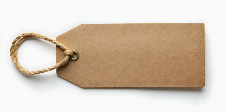 Empty brown kraft paper gift tag for presents, gift, tag, empty, brown, kraft paper, label, hang, blank, textured