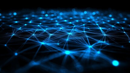 Illustration depicting a hi-tech optical network communication background.
