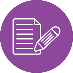 Notes line circle icon