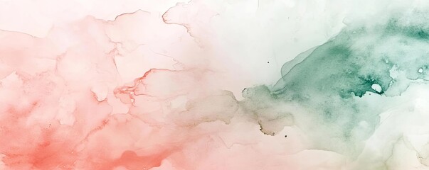 Abstract watercolor background featuring soft hues of red, green, and white, perfect for creative projects or artistic displays.