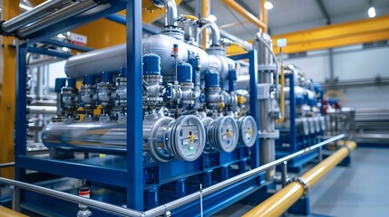 Diaphragm compressor. Liquid gas factory Liquefied oxygen production. Gas Factory.