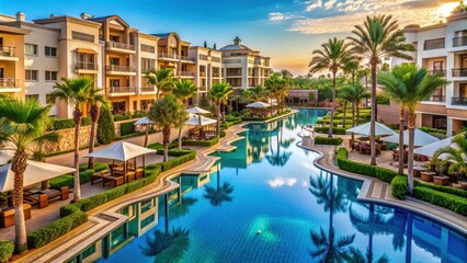 Luxurious resort within a larger resort featuring exclusive amenities and services, exclusive, upscale, accommodations