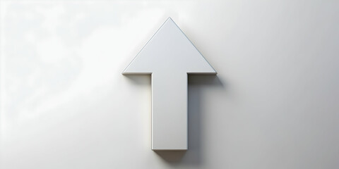 of a simple arrow pointing upwards on white background, arrow, direction, symbol, up, vertical, graphic, icon, isolated, pointer