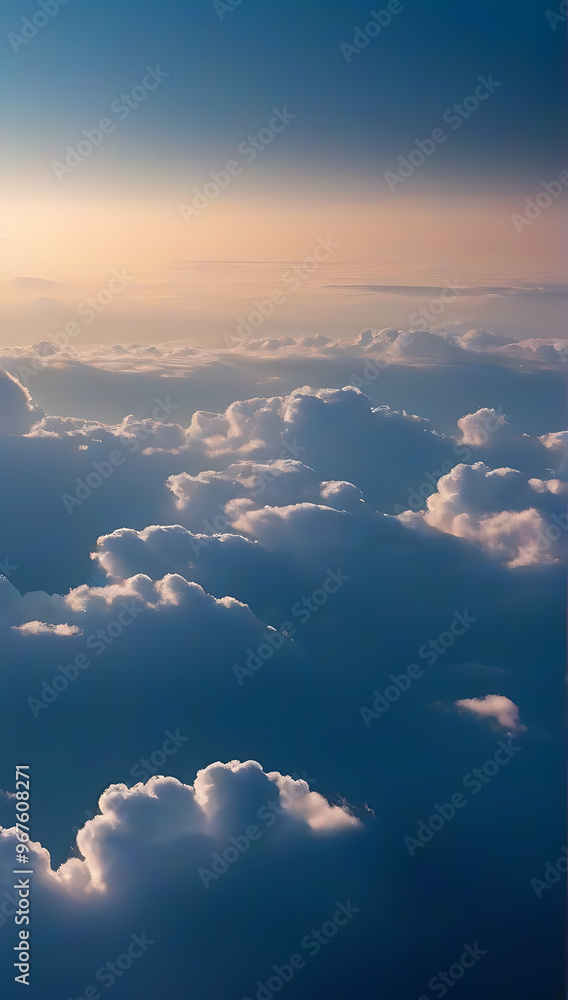 Poster cloud computing cloudscape depicts data sky