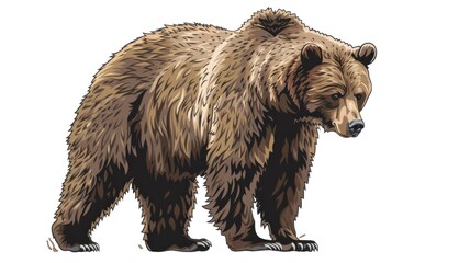 Obraz premium Brown Bear ( Ursus arctos) Isolated on Png Background.