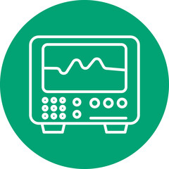 Oscilloscope line circle icon