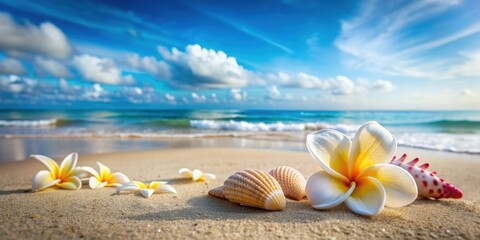 Summer Background With Frangipani Flower