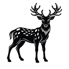 deer animal vector reindeer silhouette mammal isolated illustration nature antler wild Christmas white wildlife stag cartoon horn black antelope elk cute horns antlers brown hunting