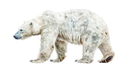  Painting polar bear isolated png vector.