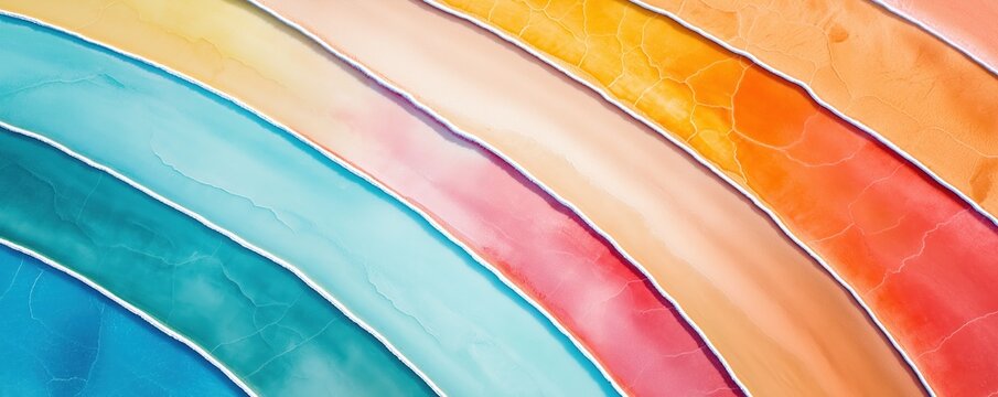 Aerial view of colorful abstract patterns in salt flats