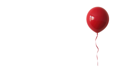 Red Balloon Isolated on Png Background.