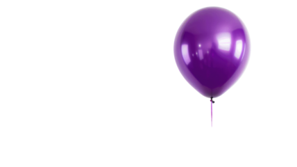 Purple balloon isolated on png background.