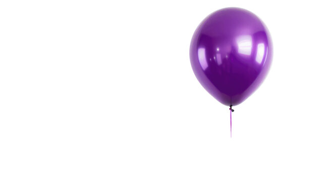 Purple balloon isolated on png background.