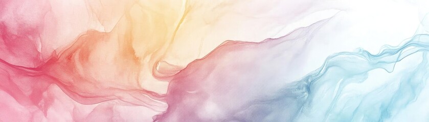 Fototapeta premium A vibrant and fluid abstract illustration featuring soft pastel colors blending seamlessly for an artistic touch.