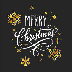 Handwritten Christmas greetings, modern calligraphy lettering