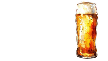 Glass of Beer Isolated Vector Png.