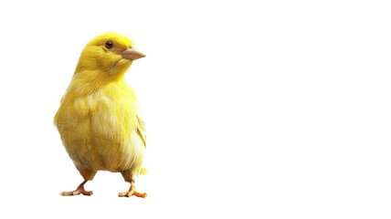 Yellow Canary Bird Isolated on Png Background.