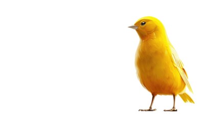 Yellow Canary Bird Isolated on Png Background.