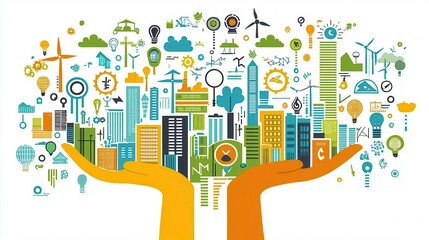 Obraz premium Corporate social responsibility focused on sustainability initiatives and ethical business practices