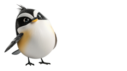 Black-capped Chickadee Bird Isolated Png.