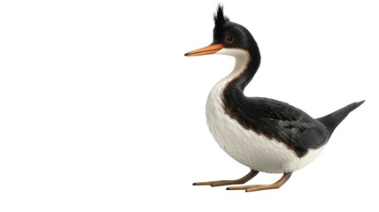 Obraz premium Grebe Bird Baby Character Isolated on Png Background.