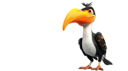 Fototapeta premium Adorable Toucan Bird Character on Png Background.